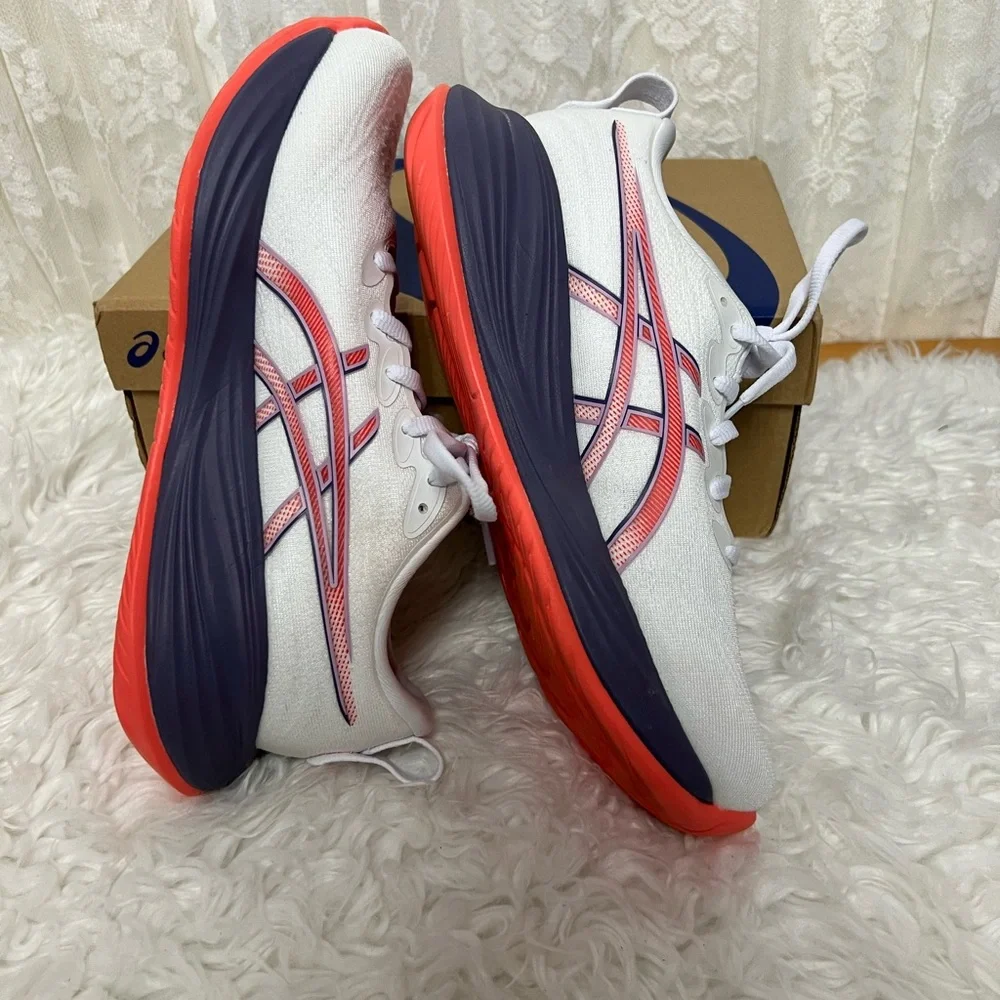 ASICS Gel-Cumulus (27) SZ: (8.5) White,Grayish,Purple, Coral, Shoes Tried-On NIB - Picture 8 of 9